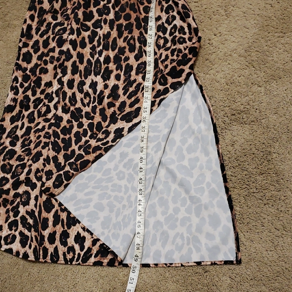 Leopard Print Maxi Dress with Elastic Waist - Picture 4 of 5
